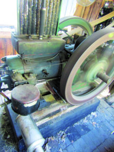 view of the engine running from another angle.